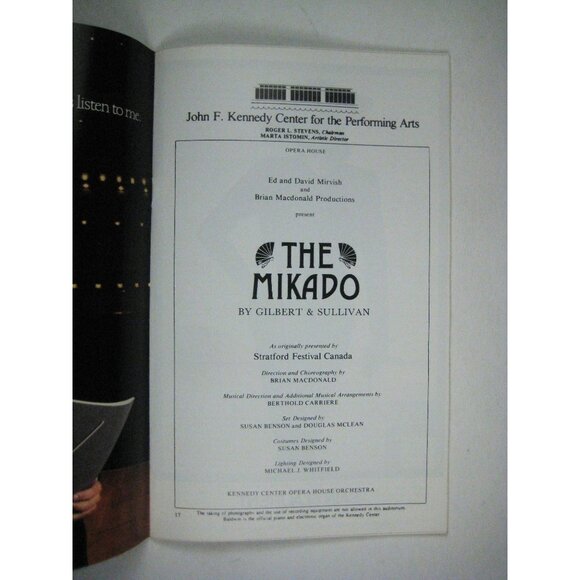Stagebill Kennedy Center Program March 1987 Mikado Gilbert and Sullivan - Picture 3 of 6